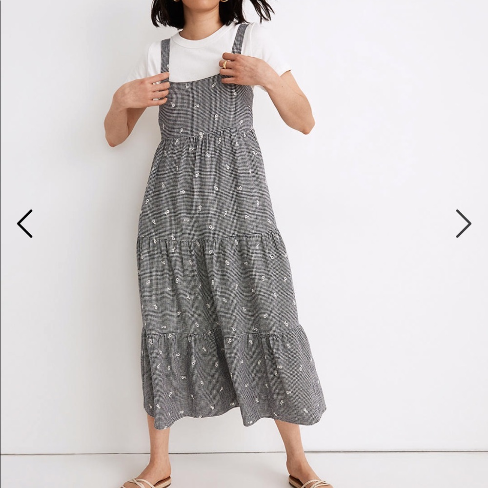 Madewell gingham midi dress